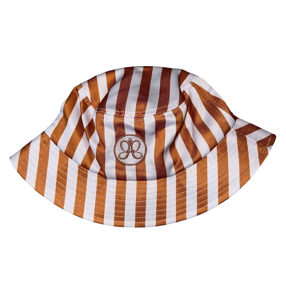 NWOT Anastasia Beverly Hills Bucket Hat Stripes White Orange One Size